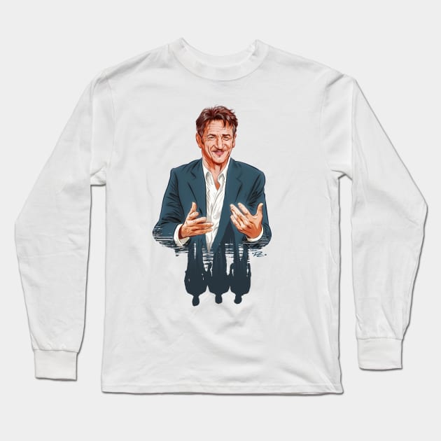 Sean Penn - An illustration by Paul Cemmick Long Sleeve T-Shirt by PLAYDIGITAL2020